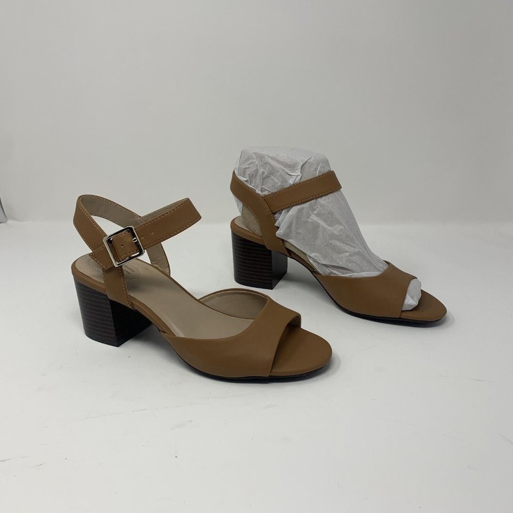 Giani Bernini Townsonn 10011879100 Pumps Women's 7.5‎ M Cognac Block Heel S0627